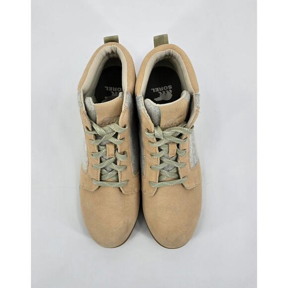 Sorel Evie Ankle Lace Bootie | Tan Suede & Grey Felt | Women’s 9 - Picture 5 of 10